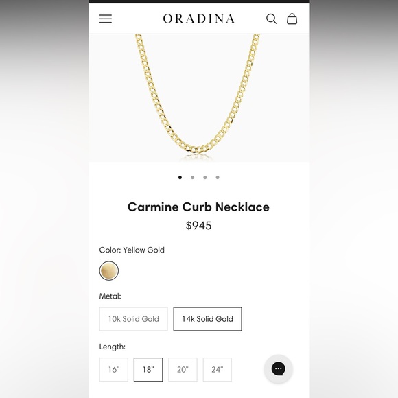 Oradina 14k curb link chain - Picture 1 of 3